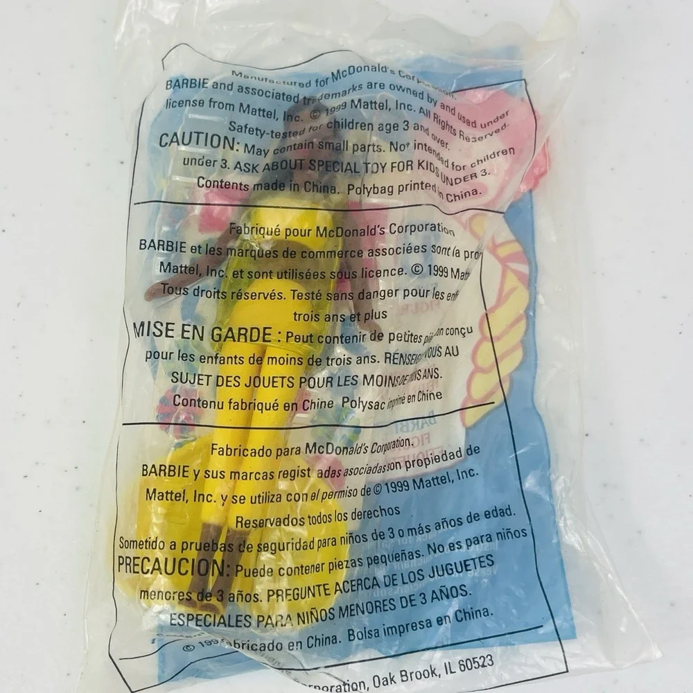 New McDonalds Happy Meal Toy‎ Sit In Style Barbie Doll Figurine  1999 Sealed VTG